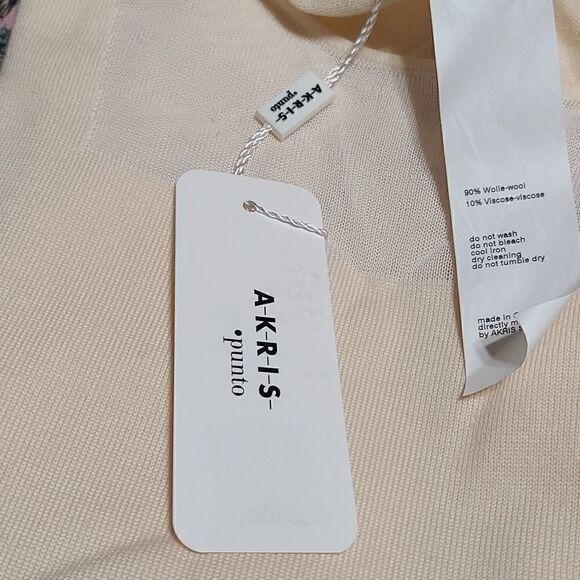 AKRIS PUNTO Cream Crew Neck Wool Blend Sweater | 8 - Picture 4 of 8